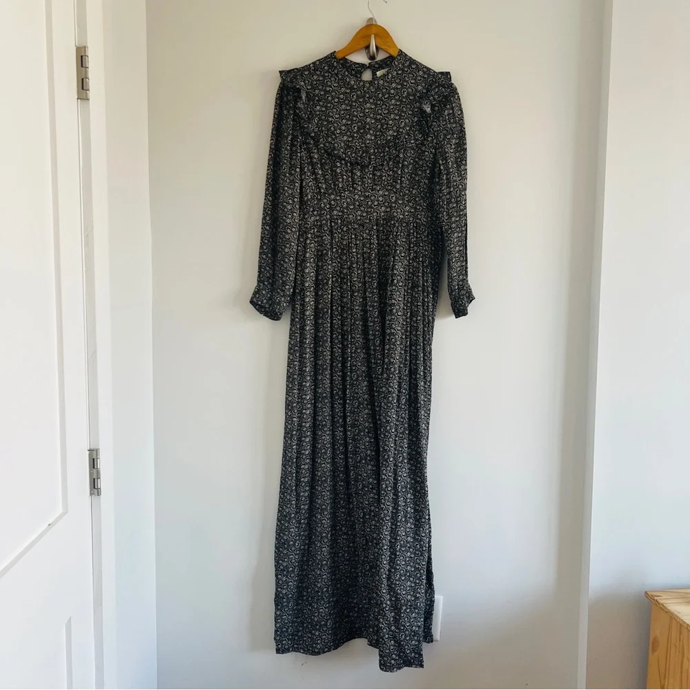 DÔEN Hawthorne Black Dress in Ink Maple Garden - Picture 3 of 9